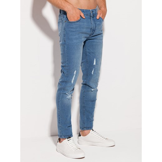 Spodnie męskie jeansowe 1216P - niebieskie Edoti.com XL okazyjna cena Edoti