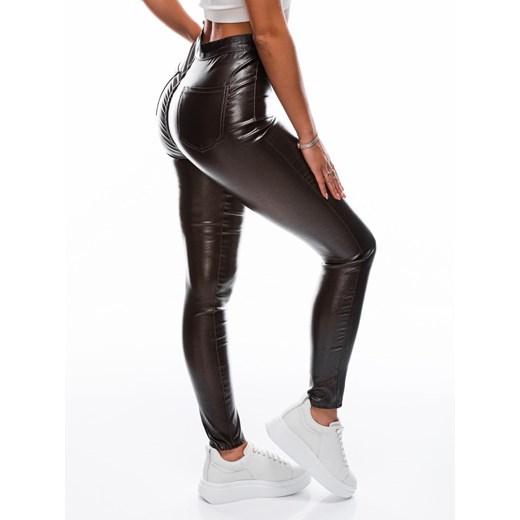 Spodnie damskie woskowane 167PLR - czarne Edoti.com M Edoti