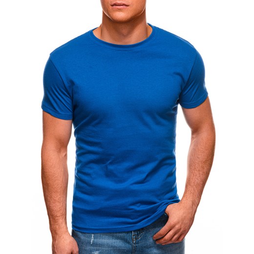 T-shirt męski basic 970S - niebieski Edoti.com S okazja Edoti