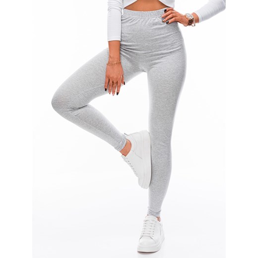 Spodnie damskie legginsy 071PLR - jasnoszary melanż Edoti.com M wyprzedaż Edoti