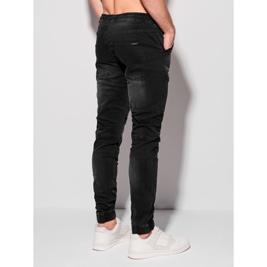Spodnie męskie jeansowe joggery 1312P - czarne Edoti.com XXL Edoti