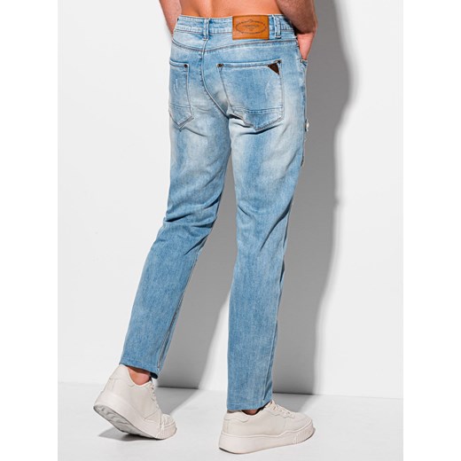 Spodnie męskie jeansowe 1098P - niebieskie Edoti.com 30 wyprzedaż Edoti