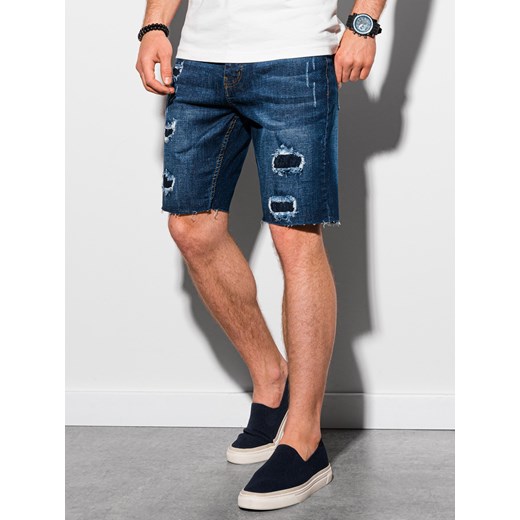 Krótkie spodenki męskie jeansowe 309W - niebieskie Edoti.com L Edoti wyprzedaż