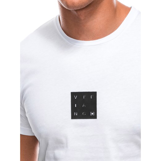 T-shirt męski z nadrukiem 1730S - biały Edoti.com M Edoti