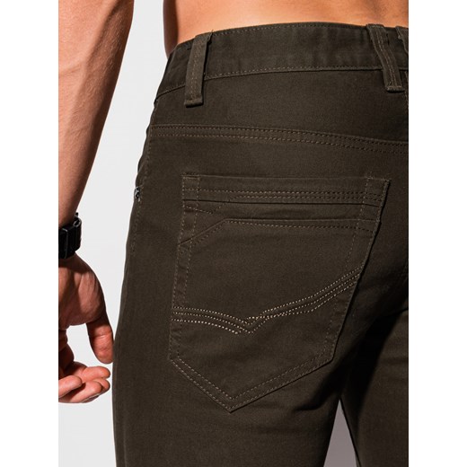 Spodnie męskie jeansowe 1257P - khaki Edoti.com 33 promocja Edoti