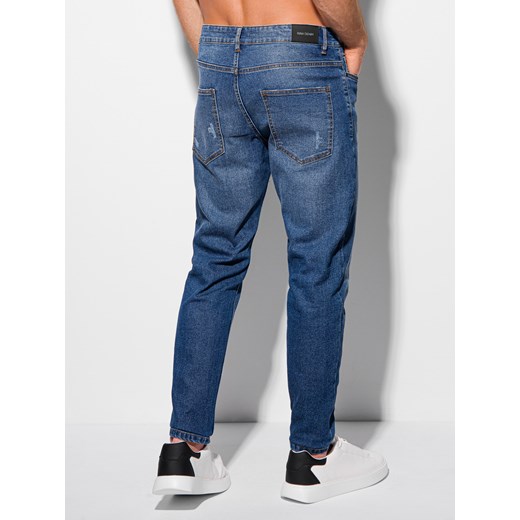 Spodnie męskie jeansowe 1116P - niebieskie Edoti.com M Edoti