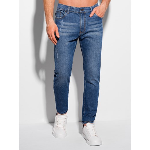 Spodnie męskie jeansowe 1116P - niebieskie Edoti.com S Edoti