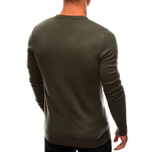 Sweter męski 199E - oliwkowy Edoti.com M Edoti