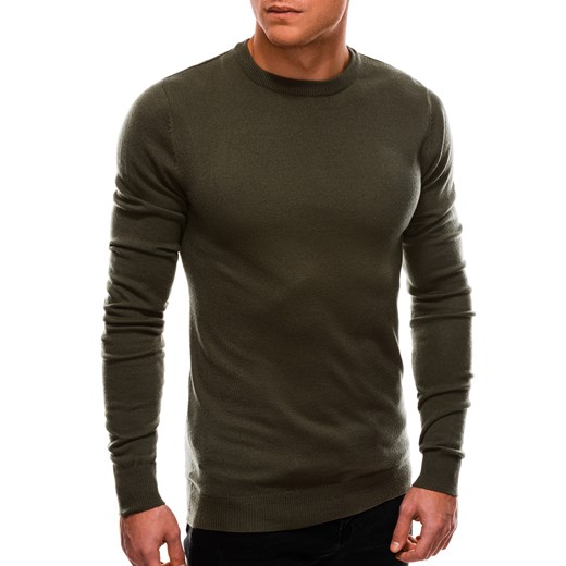 Sweter męski 199E - oliwkowy Edoti.com M Edoti