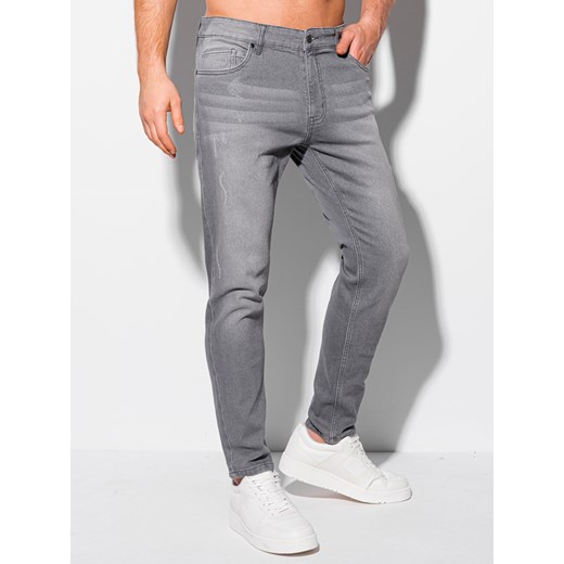 Spodnie męskie jeansowe 1116P - szare Edoti.com L Edoti
