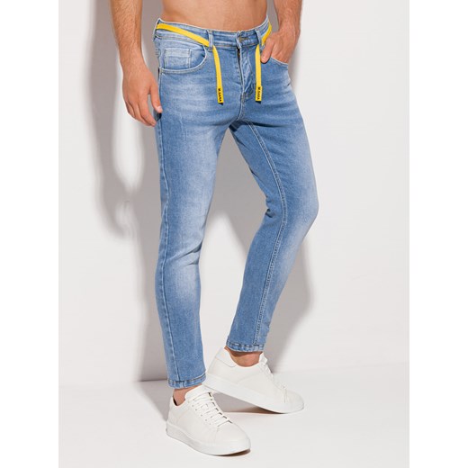 Spodnie męskie jeansowe 1218P - jasnoniebieskie Edoti.com 28 okazja Edoti