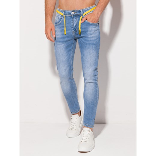 Spodnie męskie jeansowe 1218P - jasnoniebieskie Edoti.com 28 okazyjna cena Edoti