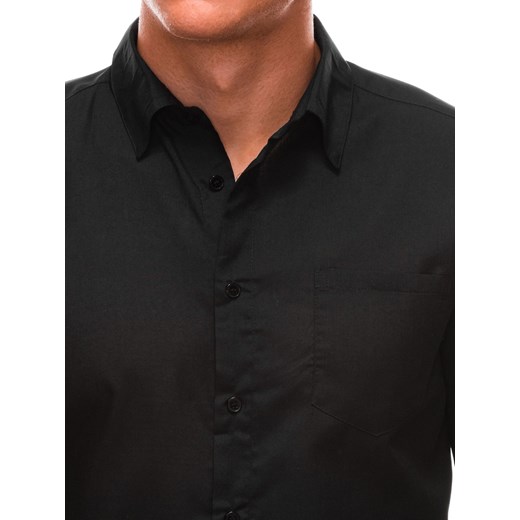 Koszula męska z długim rękawem 597K - czarna Edoti.com XL Edoti