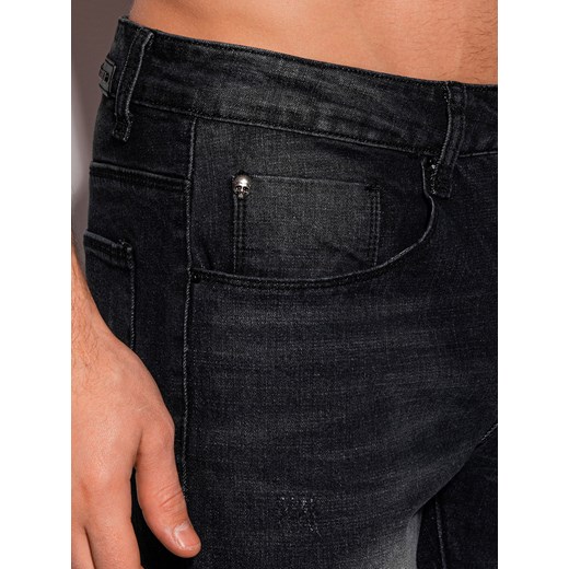 Spodnie męskie jeansowe 1302P - czarne Edoti.com 29 Edoti