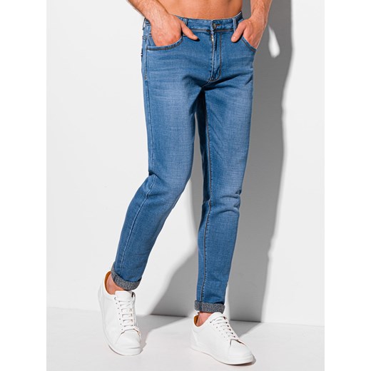 Spodnie męskie jeansowe 1101P - niebieskie Edoti.com 30 wyprzedaż Edoti