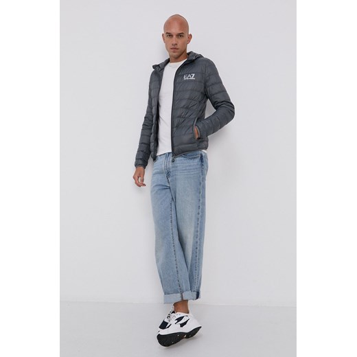 EA7 Emporio Armani Kurtka puchowa PN29Z.8NPB02 męska kolor szary przejściowa ze sklepu ANSWEAR.com w kategorii Kurtki męskie - zdjęcie 147945197