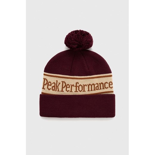 Peak Performance czapka kolor bordowy z grubej dzianiny Peak Performance ONE ANSWEAR.com
