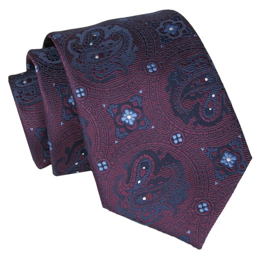 Krawat - ALTIES - Bordowy, Orientalny Wzór KRALTS0809 ze sklepu JegoSzafa.pl w kategorii Krawaty - zdjęcie 147976208
