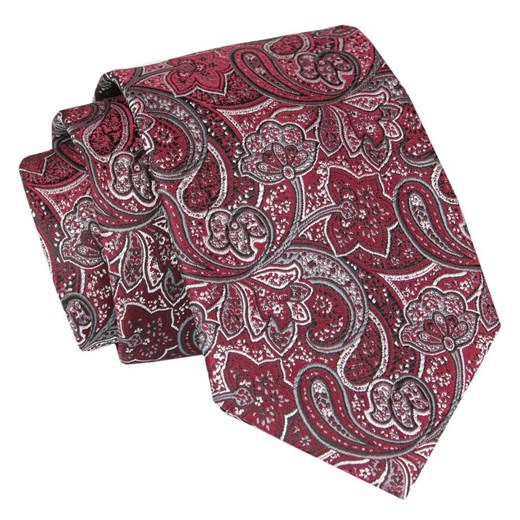 Krawat - ALTIES - Czerwień w Orientalny Wzór KRALTS0804 ze sklepu JegoSzafa.pl w kategorii Krawaty - zdjęcie 147976218