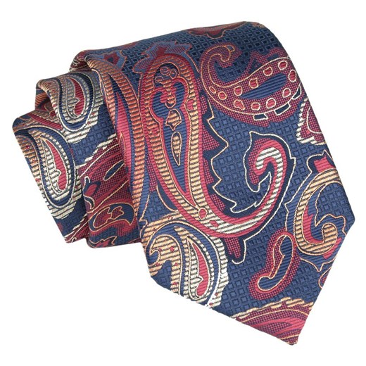 Krawat - ALTIES - Duże Paisley, Granat KRALTS0805 ze sklepu JegoSzafa.pl w kategorii Krawaty - zdjęcie 147976228