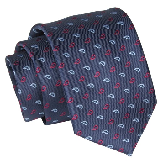 Krawat - ALTIES - Granatow w Łezki KRALTS0817 ze sklepu JegoSzafa.pl w kategorii Krawaty - zdjęcie 147976236