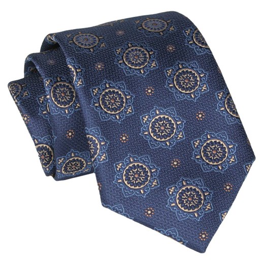 Krawat - ALTIES - Granatowy, Grochy KRALTS0802 ze sklepu JegoSzafa.pl w kategorii Krawaty - zdjęcie 147976238