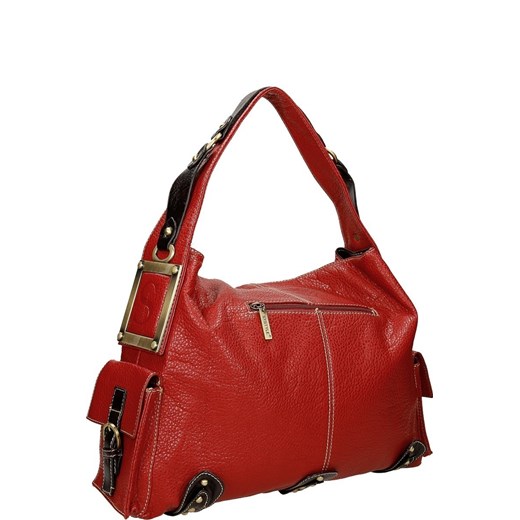 SYSTYLE  STR016 Torba codzienna CZERWONY CIEMNY + CZEKOLADOWY CIEMNY fokus-fashion czerwony shopper bag