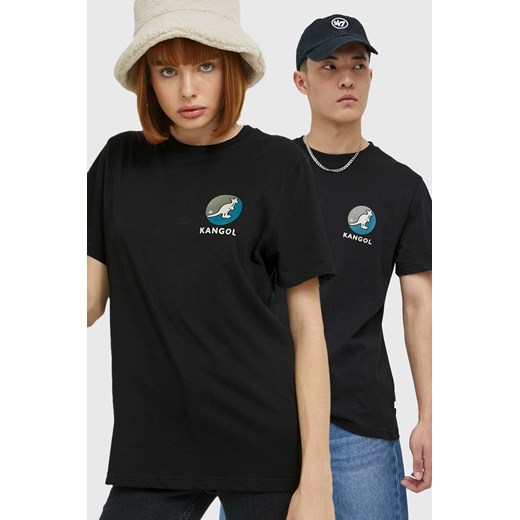 Kangol t-shirt bawełniany kolor czarny z nadrukiem ze sklepu ANSWEAR.com w kategorii T-shirty męskie - zdjęcie 148001198