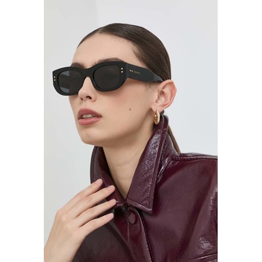 Gucci okulary przeciwsłoneczne damskie kolor czarny GG1215S ze sklepu ANSWEAR.com w kategorii Okulary przeciwsłoneczne damskie - zdjęcie 148019438