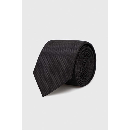 HUGO krawat jedwabny kolor czarny ONE ANSWEAR.com