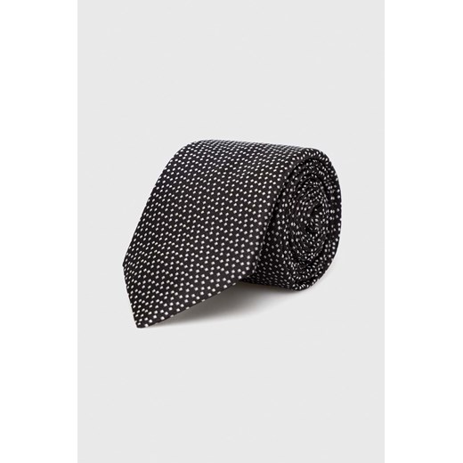 BOSS krawat jedwabny kolor czarny ze sklepu ANSWEAR.com w kategorii Krawaty - zdjęcie 148019897