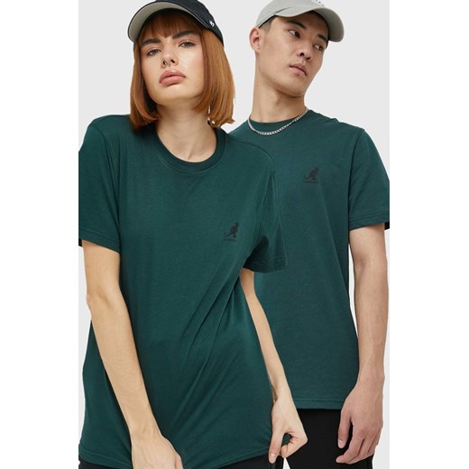 Kangol t-shirt bawełniany kolor zielony z nadrukiem ze sklepu ANSWEAR.com w kategorii T-shirty męskie - zdjęcie 148029578