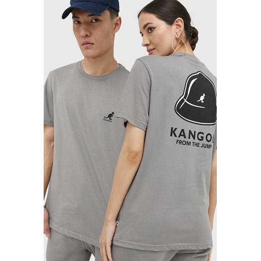 Kangol t-shirt bawełniany kolor szary z nadrukiem ze sklepu ANSWEAR.com w kategorii T-shirty męskie - zdjęcie 148029586
