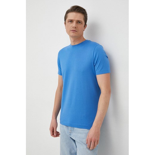 BOSS t-shirt bawełniany kolor niebieski 50468347 ze sklepu ANSWEAR.com w kategorii T-shirty męskie - zdjęcie 148029639