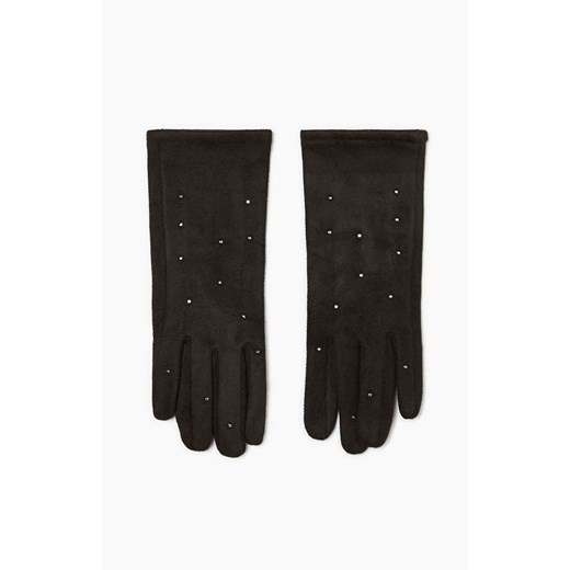 Zamszowe rękawiczki z dżetami w kolorze czarnym 3905, Kolor czarny, Rozmiar uniwersalny, Moodo ze sklepu Primodo w kategorii Rękawiczki damskie - zdjęcie 148037458
