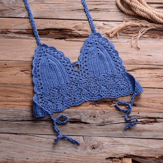 Biustonosz kąpielowy bikini pleciony - Granatowy / S Bombardina.pl L promocyjna cena Bombardina