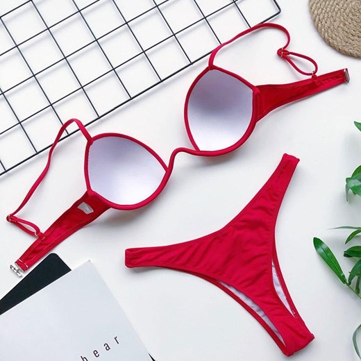 Dwuczęściowy strój kąpielowy bikini - Czerwony / S Bombardina.pl S okazyjna cena Bombardina