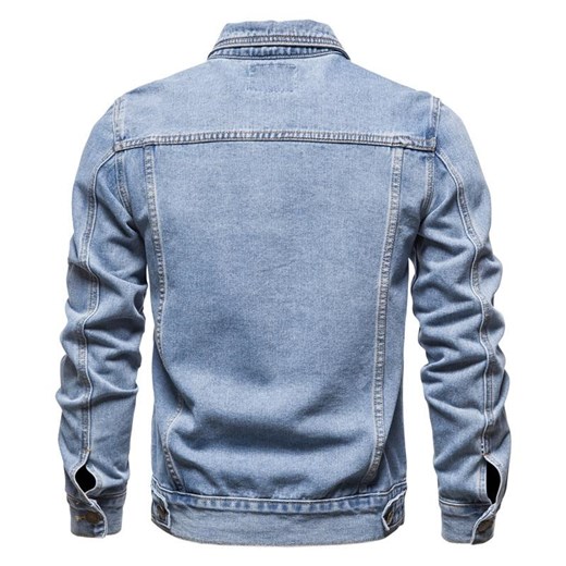 Męska kurtka jeansowa klasyczna - Błękitny / XS Bombardina.pl XL Bombardina