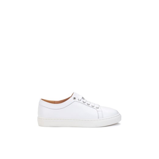 Białe skórzane sneakersy damskie w minimalistycznym stylu Kazar 37 Kazar