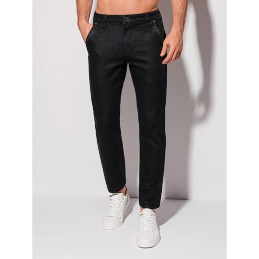 Spodnie męskie jeansowe 1319P - czarne ze sklepu Edoti w kategorii Spodnie męskie - zdjęcie 148102848