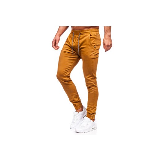 Camelowe spodnie materiałowe joggery męskie Denley KA6792 36/XL promocja Denley