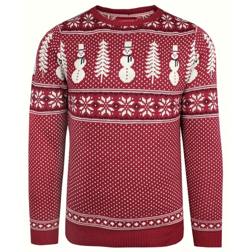 Sweter Świąteczny w Norweski Wzór - Czerwony SWBRSAW22EBANZERred ze sklepu JegoSzafa.pl w kategorii Swetry męskie - zdjęcie 148125547