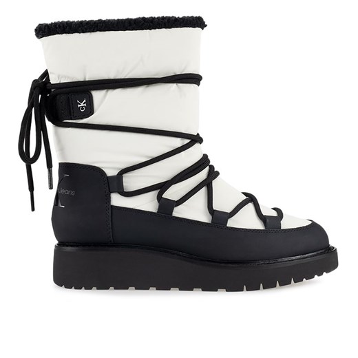 Buty Calvin Klein Plus Snow Boot YW0YW00731-YAF - biało- czarne ze sklepu streetstyle24.pl w kategorii Śniegowce damskie - zdjęcie 148126015