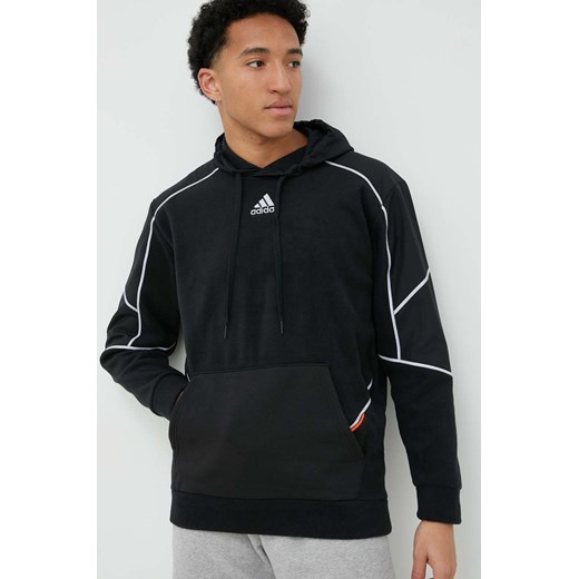 Adidas bluza męska kolor czarny z kapturem gładka M ANSWEAR.com