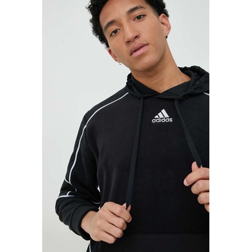 Adidas bluza męska kolor czarny z kapturem gładka M ANSWEAR.com