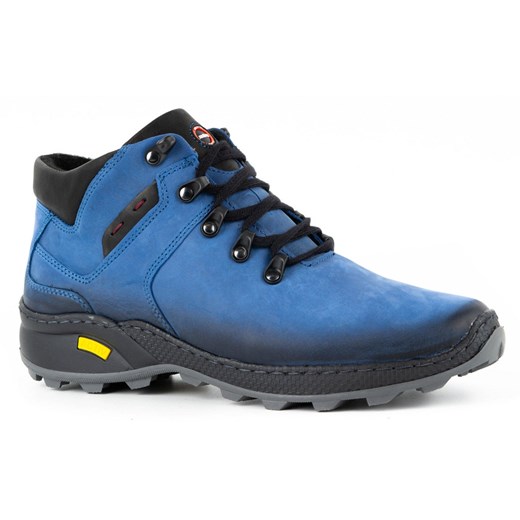 Buty trekkingowe męskie Olivier sportowe niebieskie na jesień sznurowane 