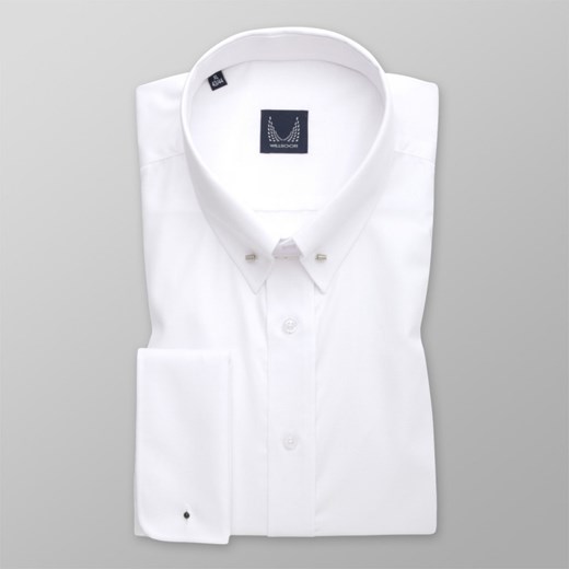 Biała klasyczna koszula pin-collar Willsoor XXL (45/46) / 176-182 wyprzedaż Willsoor