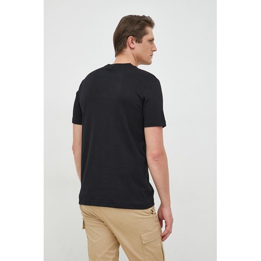 BOSS t-shirt bawełniany kolor czarny z aplikacją XXL ANSWEAR.com