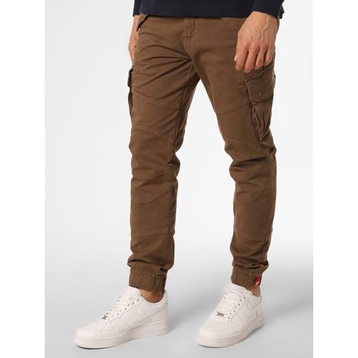 Alpha Industries Spodnie Mężczyźni Bawełna brązowy jednolity ze sklepu vangraaf w kategorii Spodnie męskie - zdjęcie 148209318