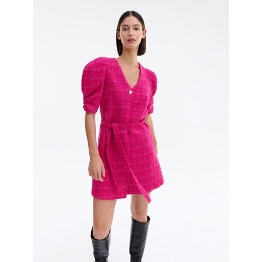 Reserved - Sukienka ze strukturalnej tkaniny - Różowy Reserved XL Reserved promocja